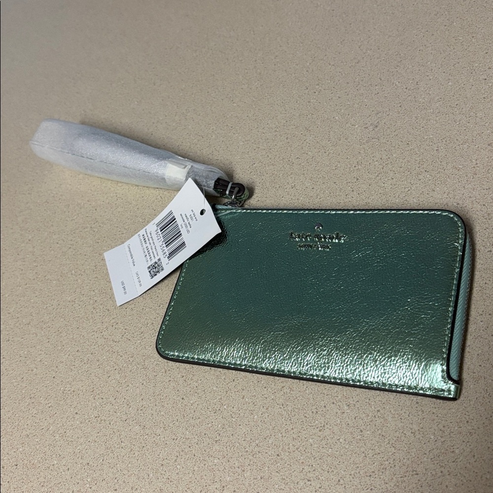 Kate Spade Metallic Green Card Case
